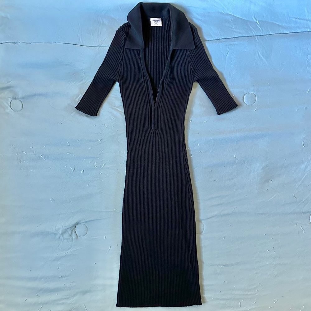Abercrombie & Fitch Half-Zip Mini Polo Sweater Dress NWOT Small
